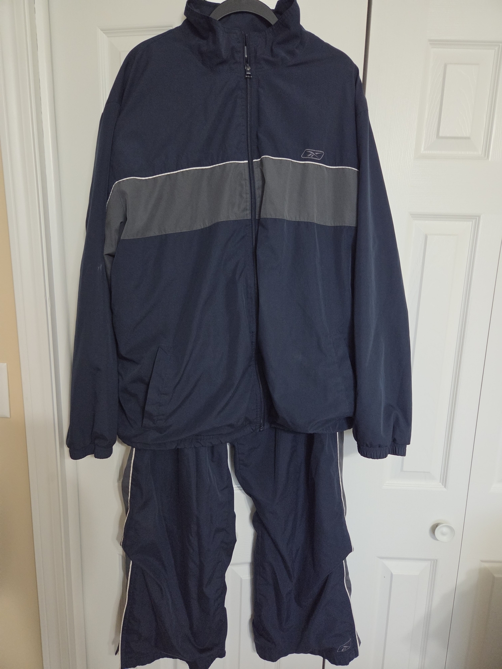 Reebok Men's Navy and Gray Track Jacket